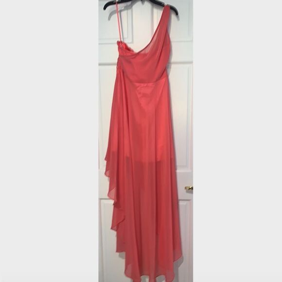 Ever Pretty // Pink High Low Dress One Shoulder - Picture 2 of 4